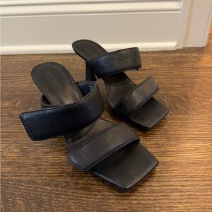 Open Edit Black Heeled Sandals